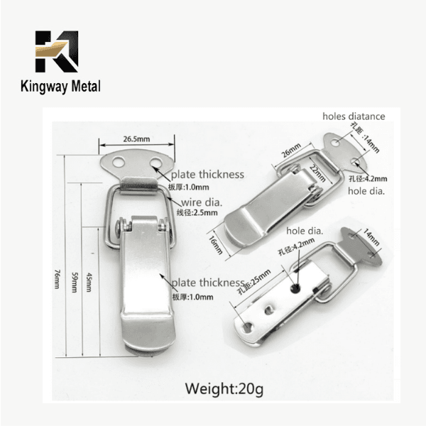 Small Stainless Steel Case Latch KM-LH-0161-076SA