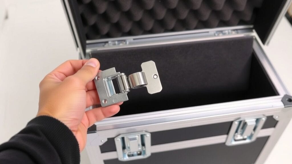 how to fit flight case hinges 0004